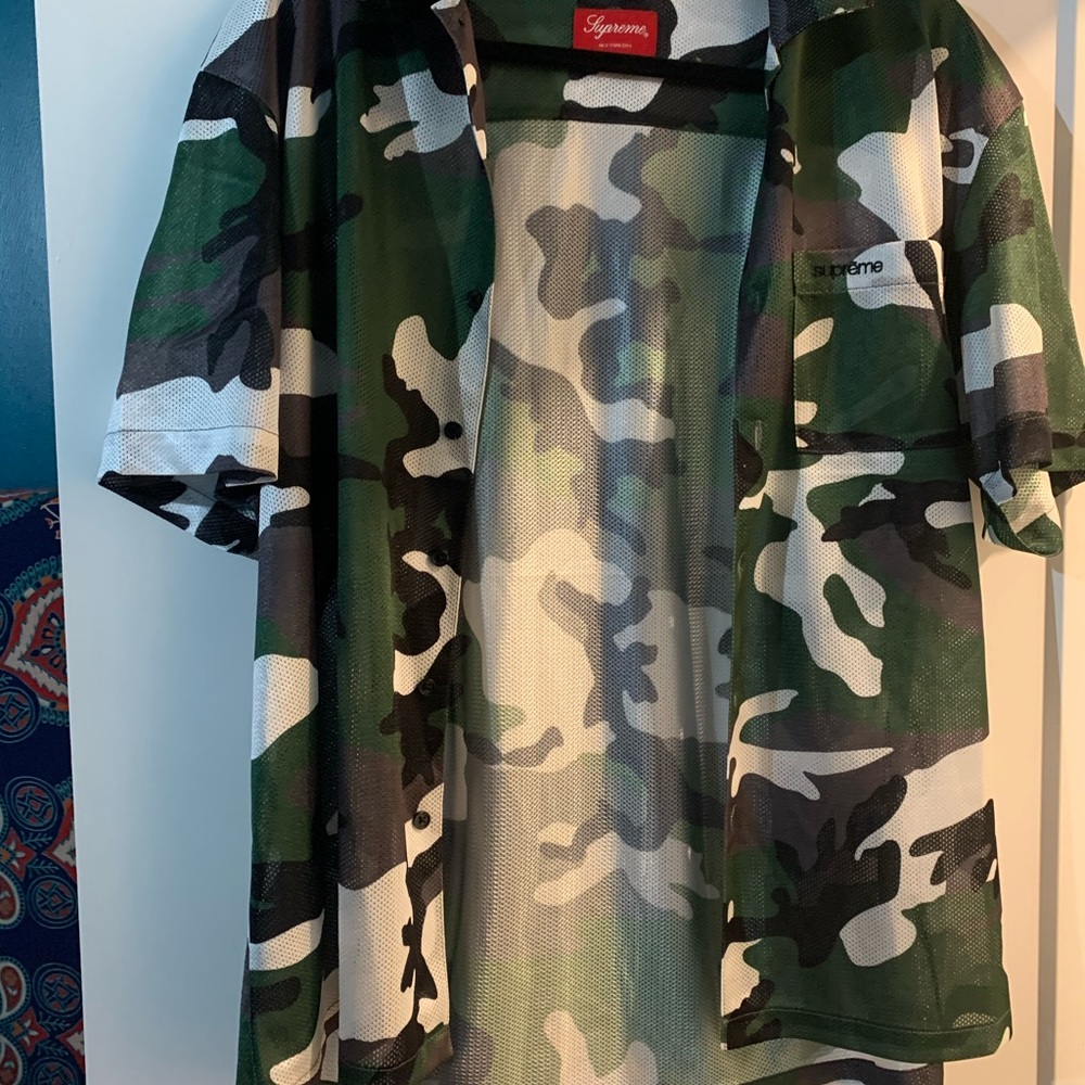 Supreme Camo Mesh S/S Shirt - GREEN (FW20)